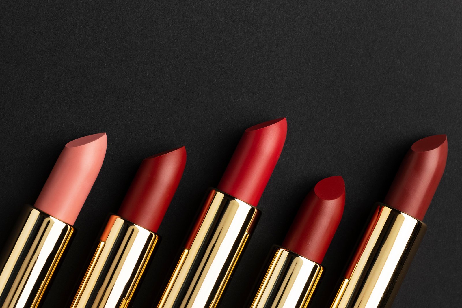 Bold red lipstick applied for an evening look